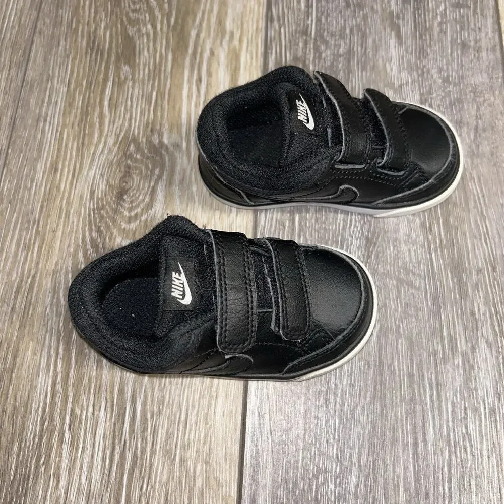 Nike 3 Toddler US Size 5C Black White Capri 579949 014 Strap Up Sneaker Shoes